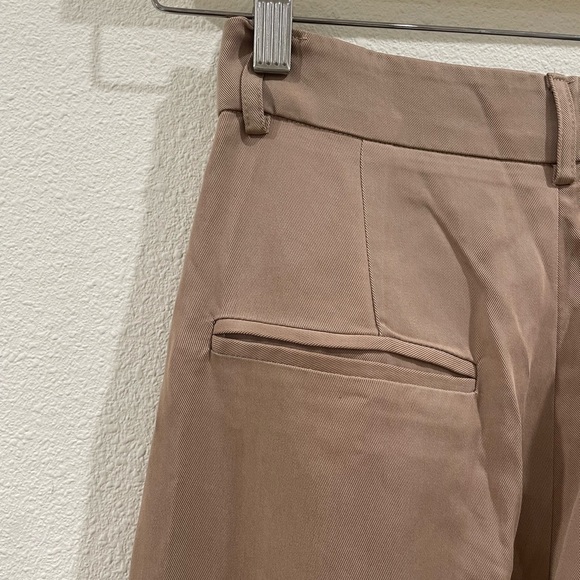 Reformation Mason Pant Brown Wide Leg Pleated Pants Trousers Size 4 - Picture 6 of 8